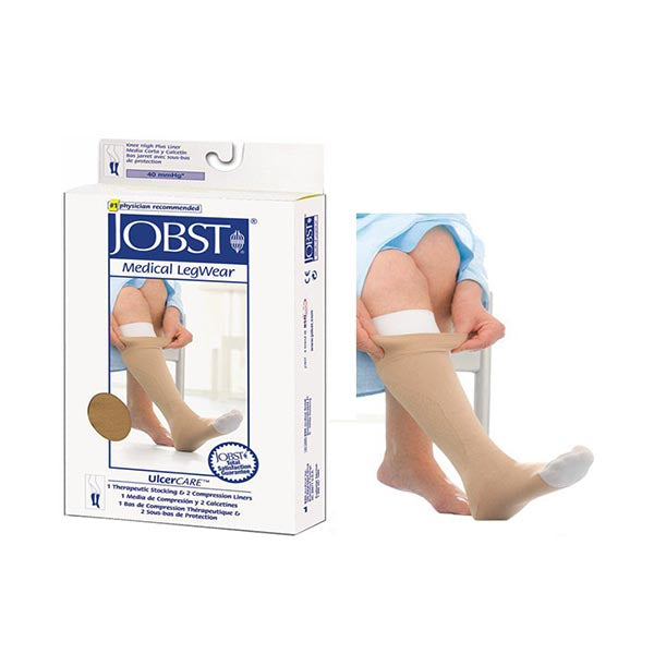 UlcerCare 2-Part System with Liner, 40 mmHg, Beige, Size 4X-Large 1 Each