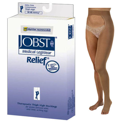 Relief Chap Style Compression Stockings, 30-40, Small, Open, Left Leg, Beige 1 Each