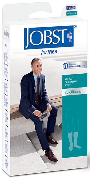 Men's Knee-High Ribbed Compression Socks Small, Black 1 Each