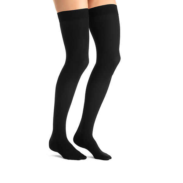 Jobst Opaque Thigh-High Stocking with Silicone Band, 30-40, Closed Toe, Large, Classic Black 1 Each