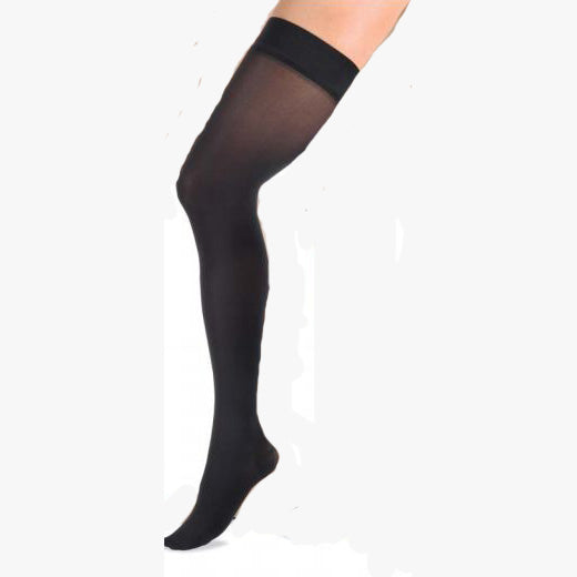 UltraSheer Thigh-High with Silicone Dot Band, 30-40, Medium, Closed, Classic Black 1 Each