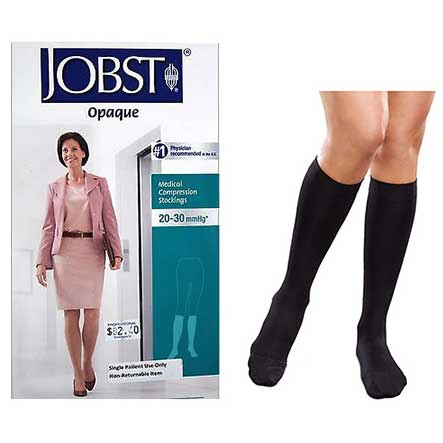 Jobst Opaque SoftFit Knee-High, 20-30, Closed, Black, Medium 1 Each