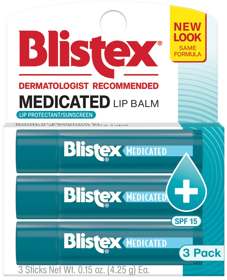 Blistex Medicated Balm, .15 oz, 3 Pack 1 Each