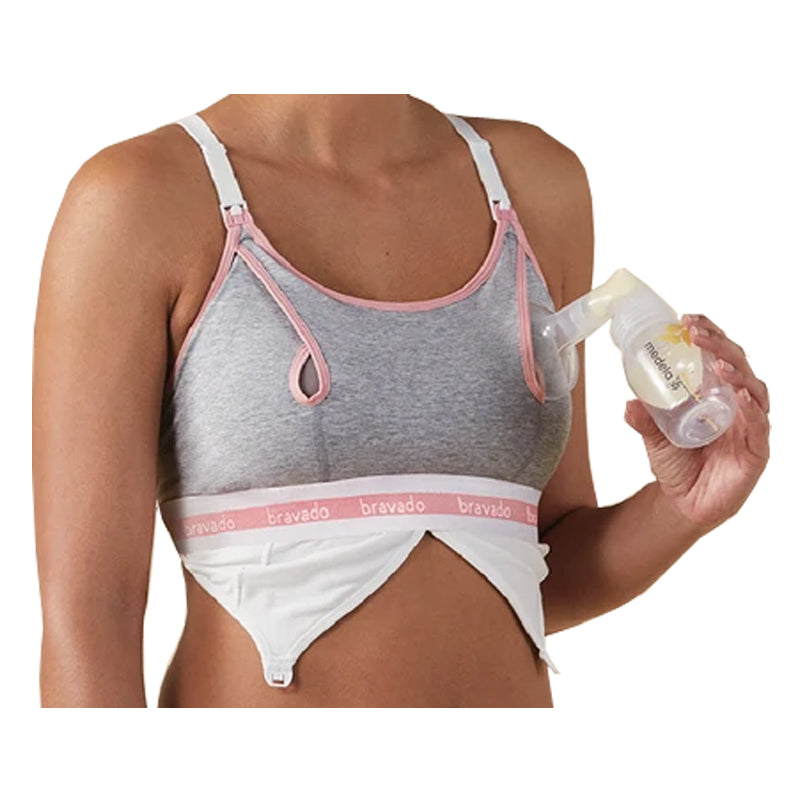 Clip and Pump Hands-Free Nursing Bra Accessory, Dove Heather, Medium 1 Each