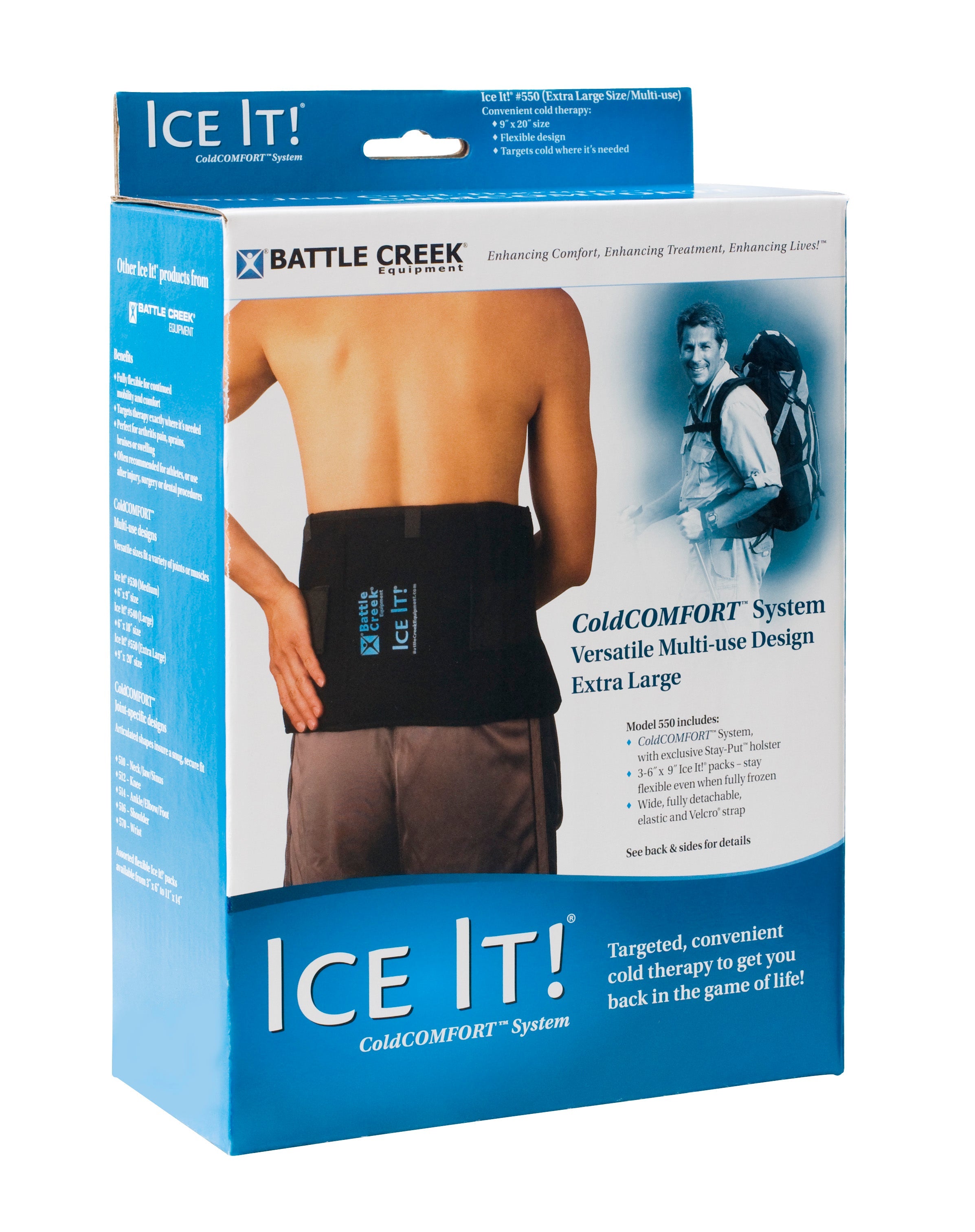 Ice It! ColdComfort Ice Pack Wrap with 3 Cold Packs 9" x 20" 1 Each