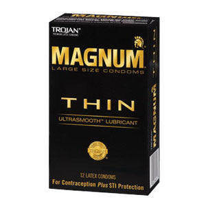 Trojan Magnum Thin Condom Lubricated, Large 12 Each