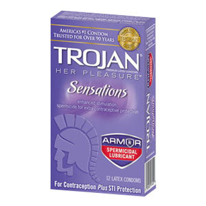 Trojan Her Pleasure Sensations Condom 12 Each