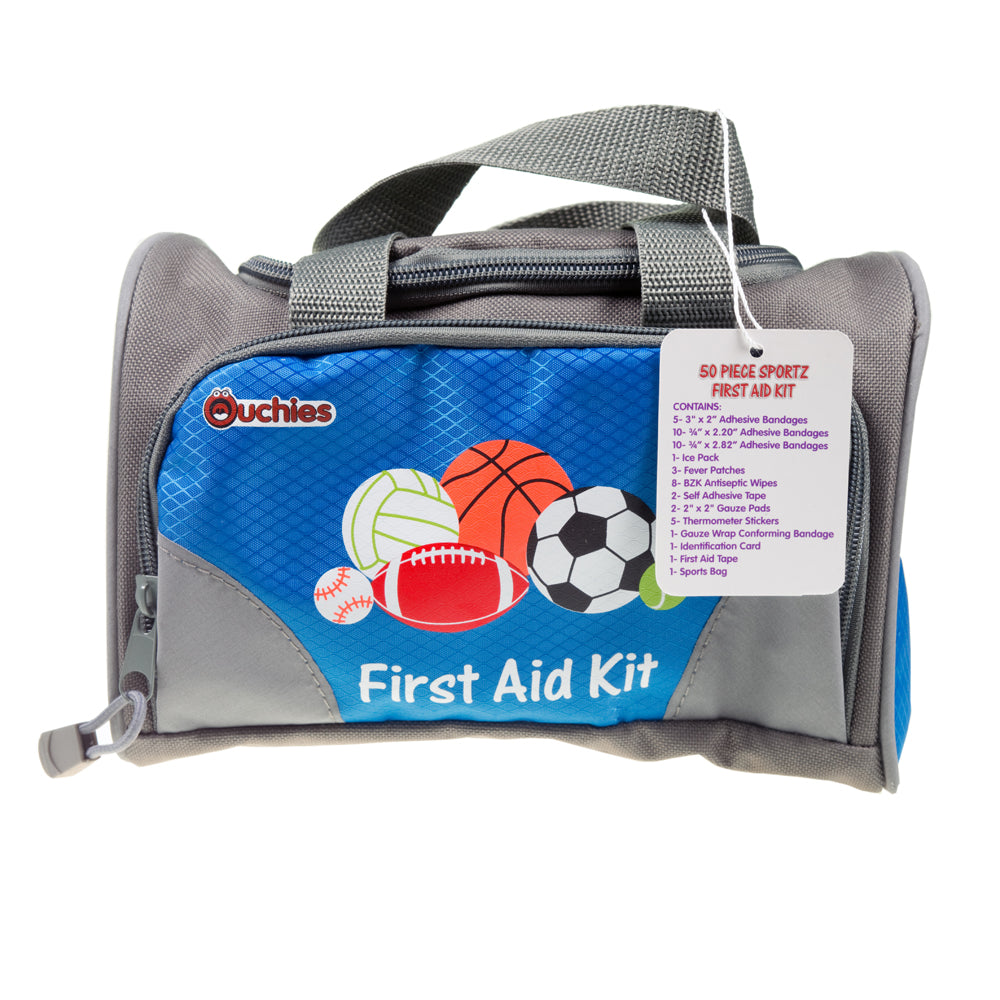 Ouchies Sportz First Aid Kit for Kids, 50 Piece 1 Each