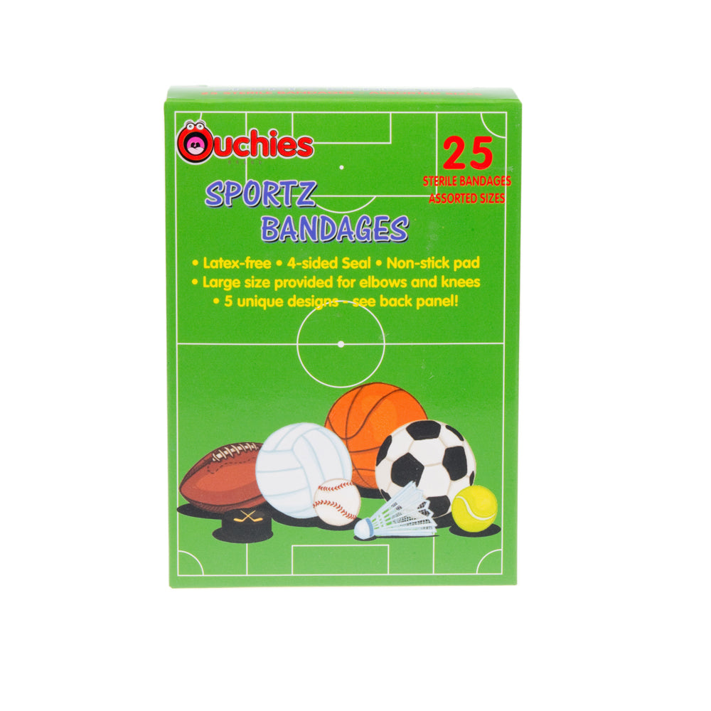 Ouchies Sportz Adhesive Bandages for Kids, 25 Ct 25 Box