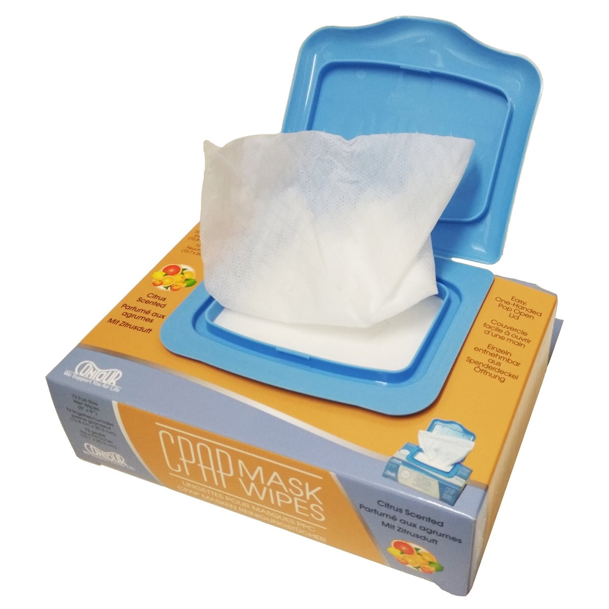 Contour Scented CPAP Wipes, Citrus 72 Pack
