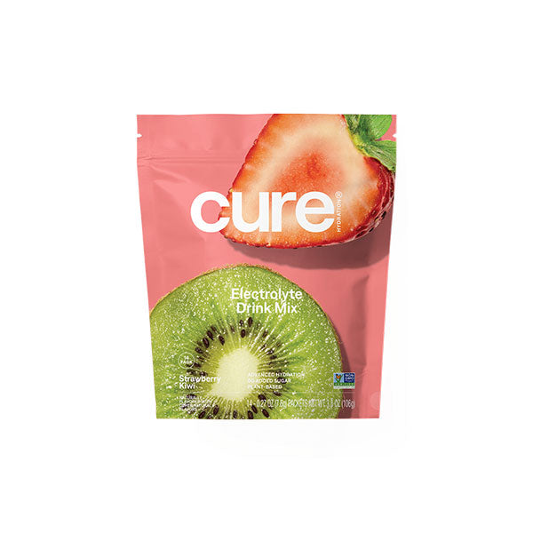 Cure Hydrating Electrolyte Mix Pouch, Strawberry Kiwi, 14 ct 1 Each
