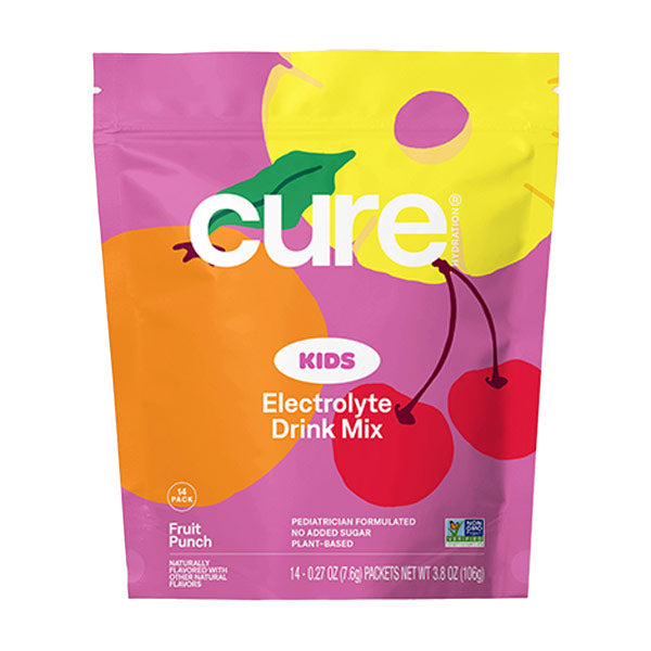 Cure Kids Hydrating Electrolyte Mix  Pouch - Fruit Punch, 14 ct 1 Each
