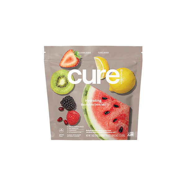 Cure Hydration Mix, Variety Pack (Berry, Watermelon, Lemonade, Strawberry Kiwi), 28 ct. 1 Each