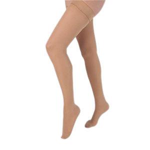 Health Support Vascular Hosiery 20-30 mmHg, Full Length Thigh, Closed Toe, Sheer, Beige, Regular Size B 1 Each