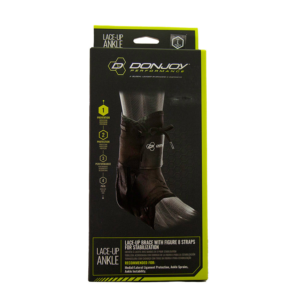 DonJoy Performance Anaform Lace-Up Ankle Brace, Black, Medium 1 Each