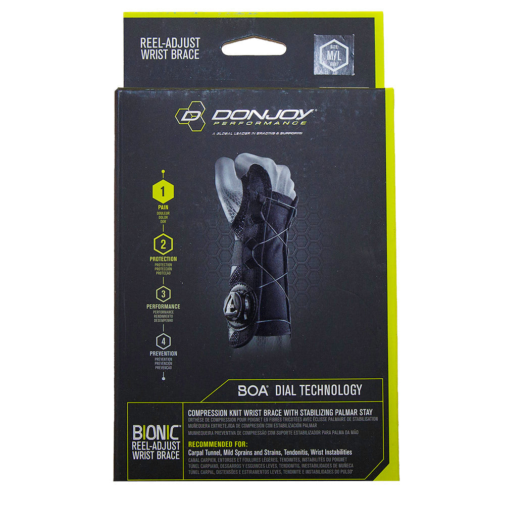 DonJoy Performance Bionic Reel-Adjust Wrist Brace, Left 1 Each