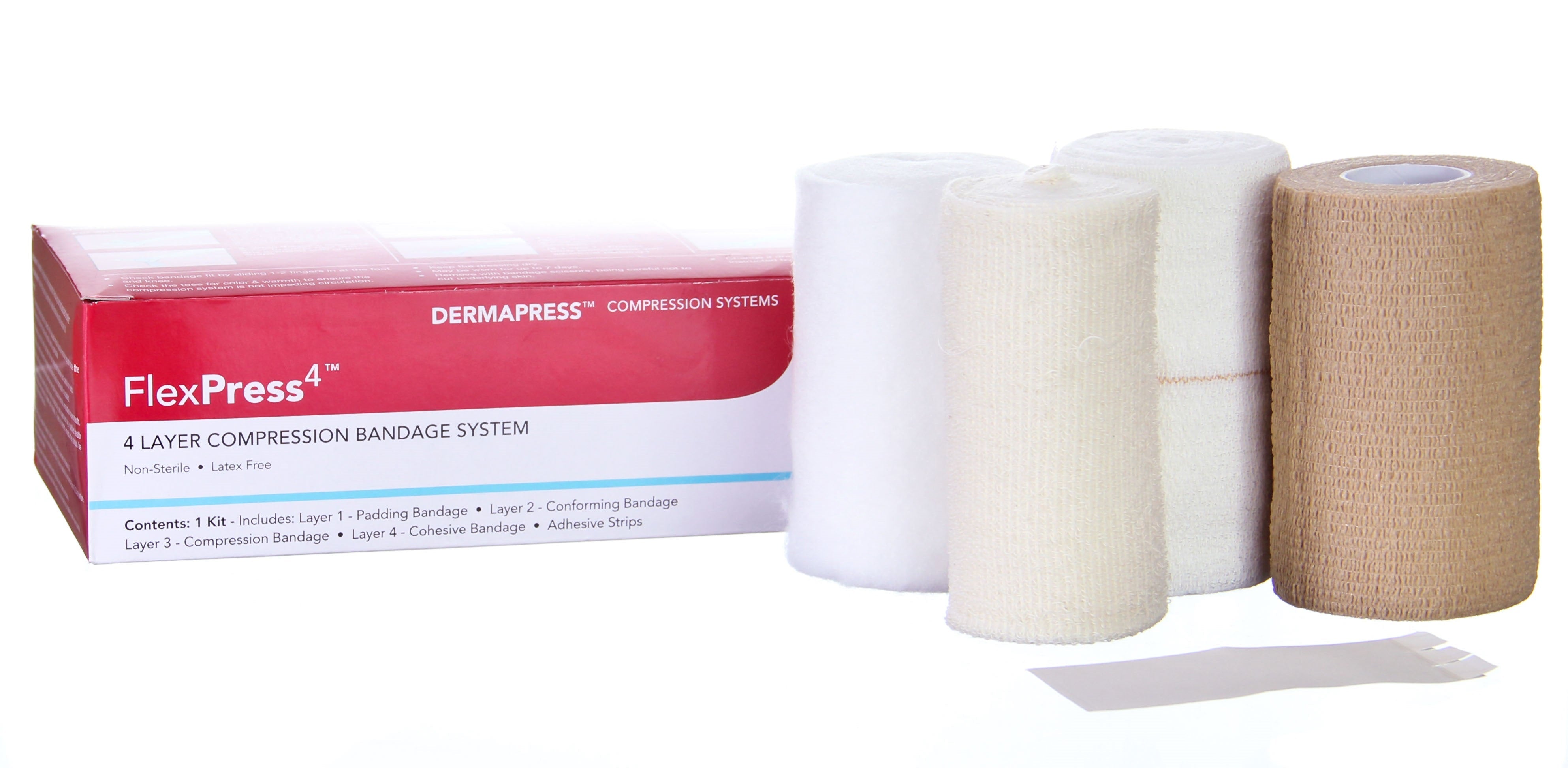 FlexPress 4 Four Layer Compression Bandage System 1 Box