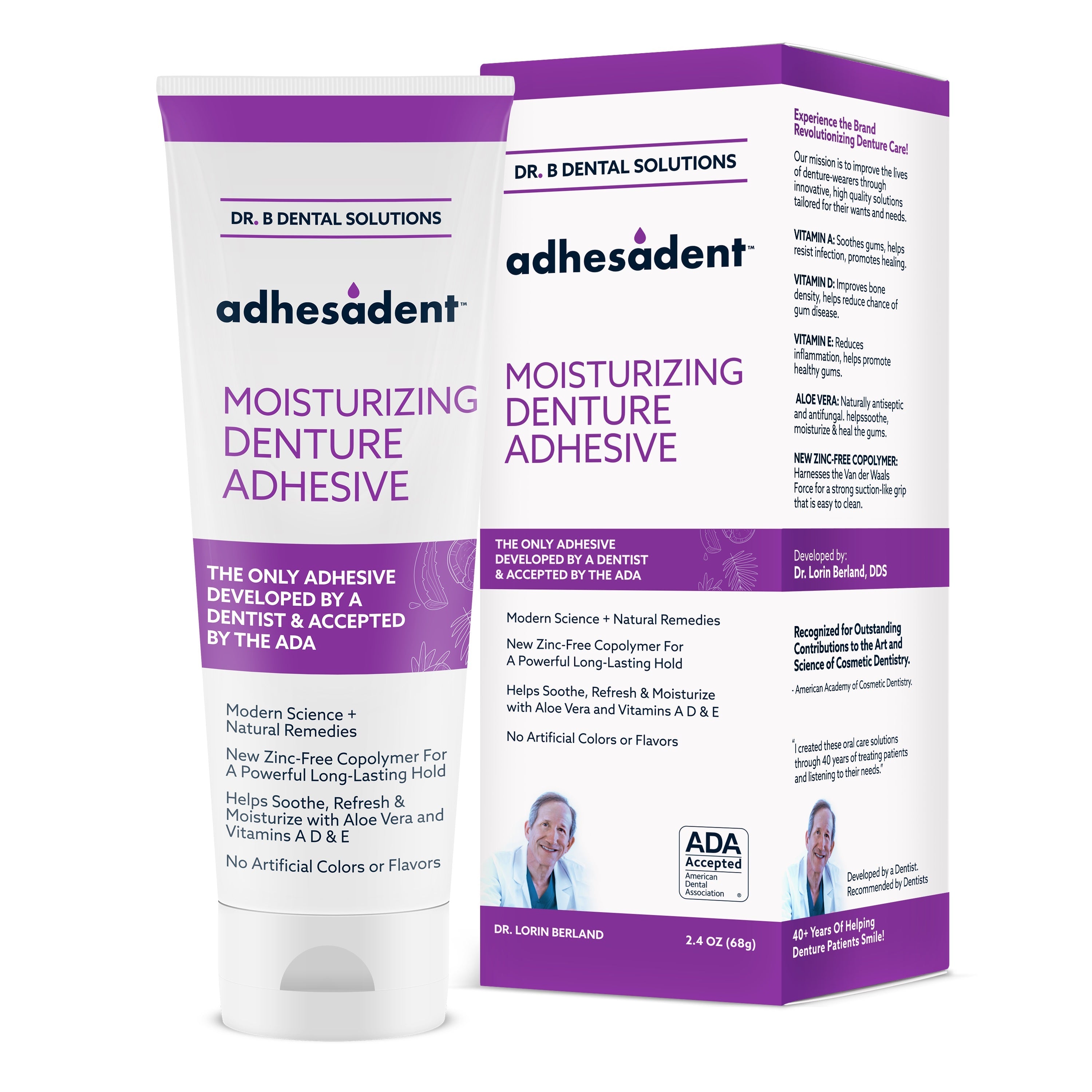 Adhesadent Denture Adhesive, 2.4 oz Tube 1 Each