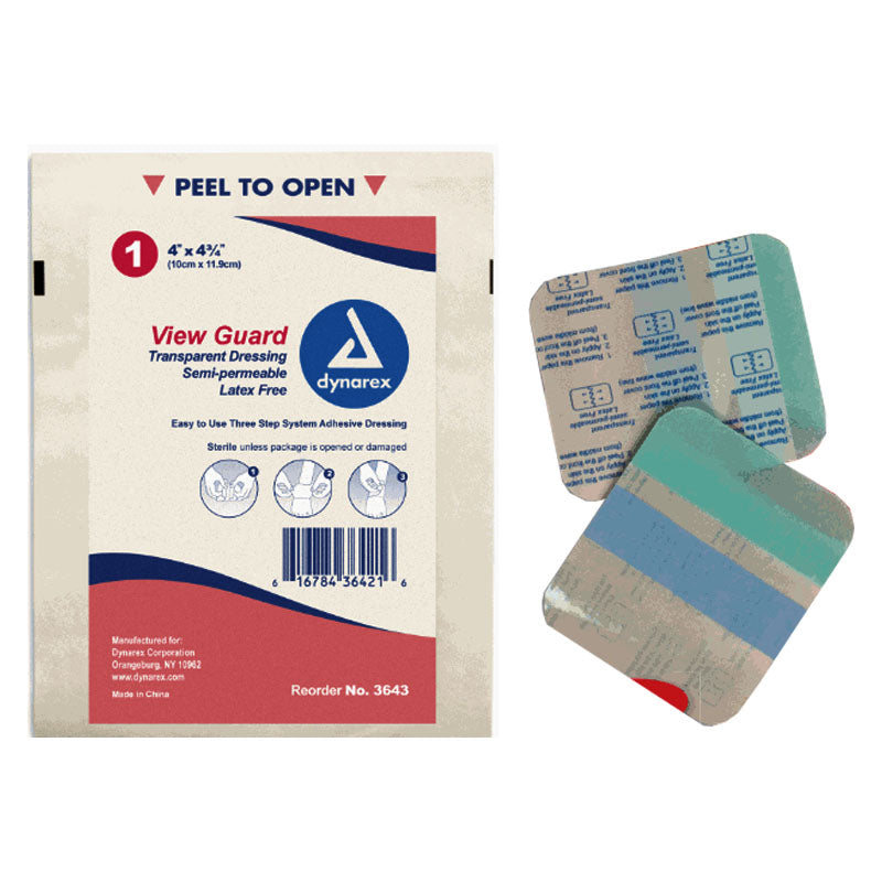 View Guard Transparent Dressing, Sterile, 4" x 4-3/4" 1 Each
