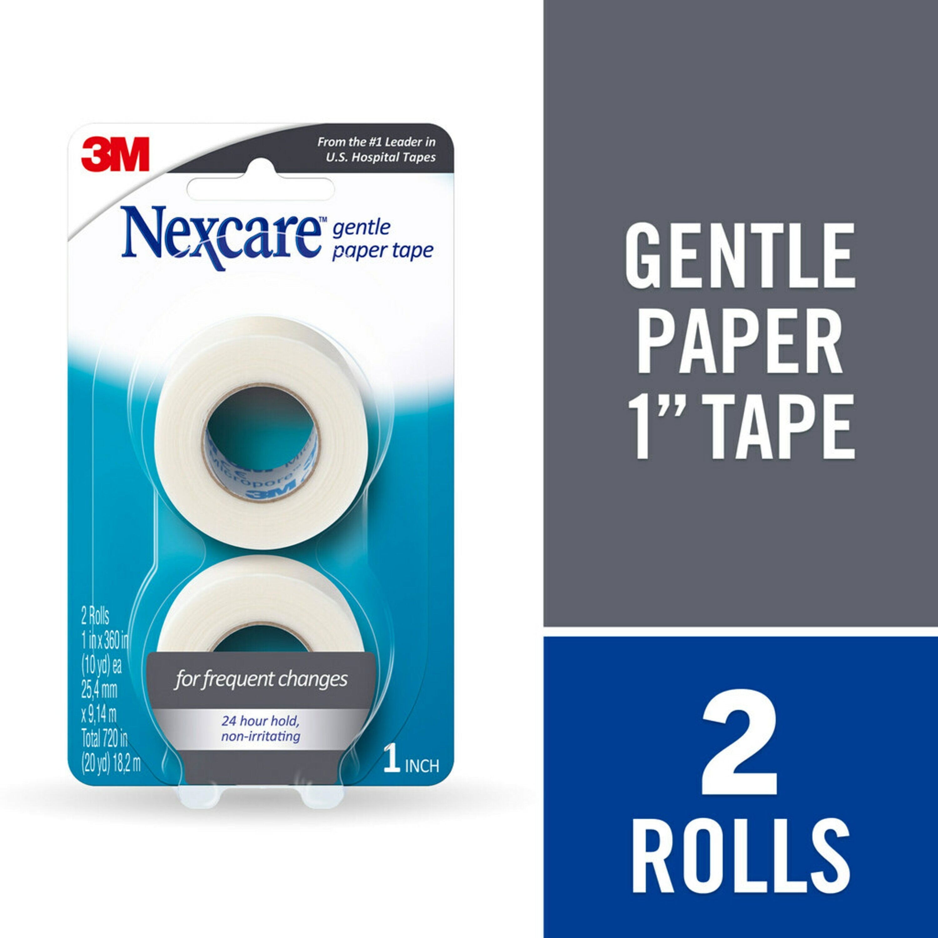 Nexcare Gentle Paper First Aid Tape, 1" x 10yds, 2 Pack 2 Pack