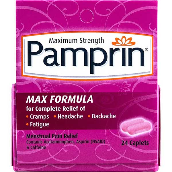 Pamprin Max Formula Caplets, 24 ct 1 Each