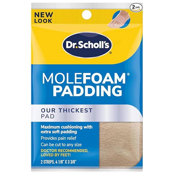 Dr. Scholl's Molefoam Padding Strips 4-1/8'' x 3-3/8'', 2-Pack