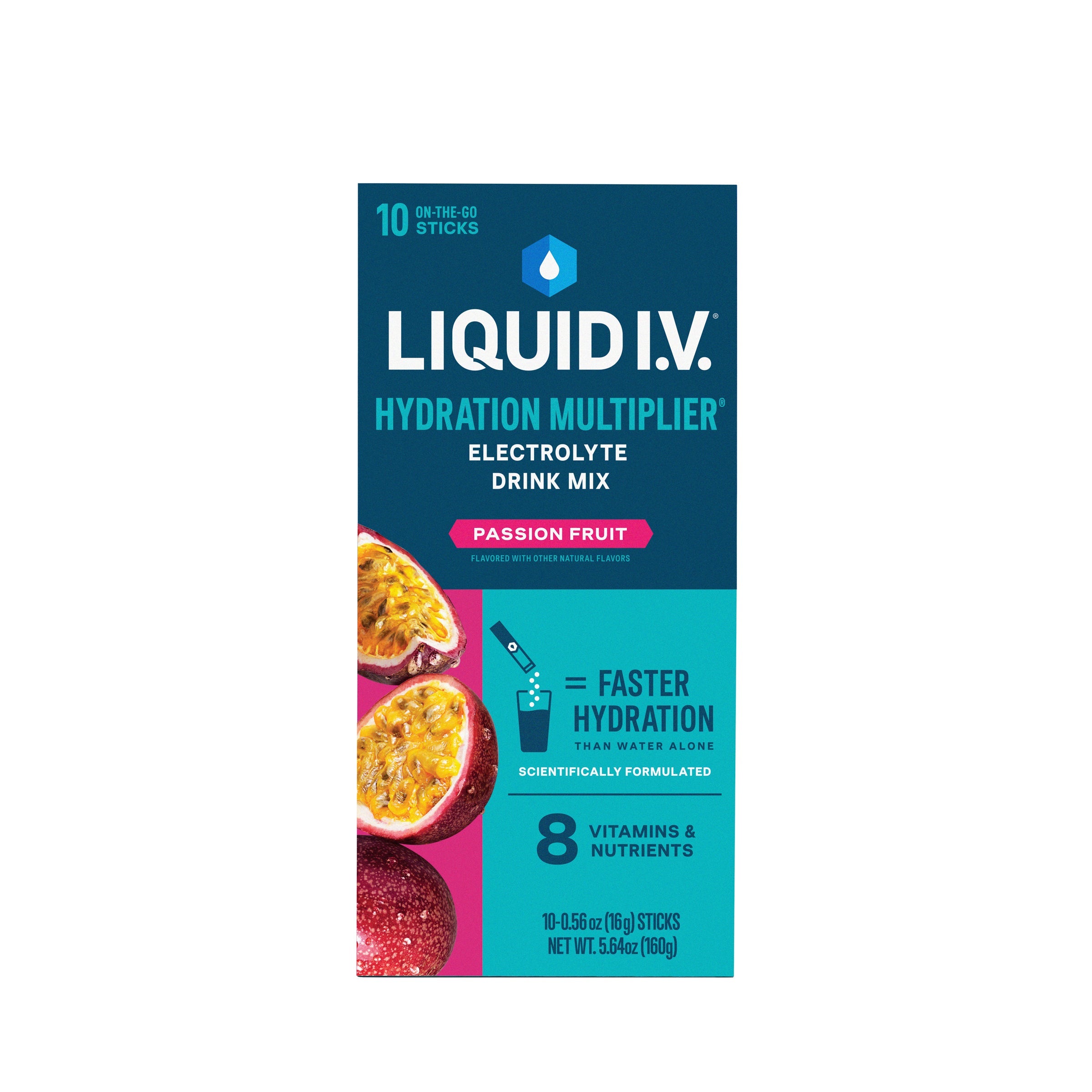 Liquid IV Electrolyte Drink Mix + Immune Support , Mango Passionfruit, 10 ct 10 Box