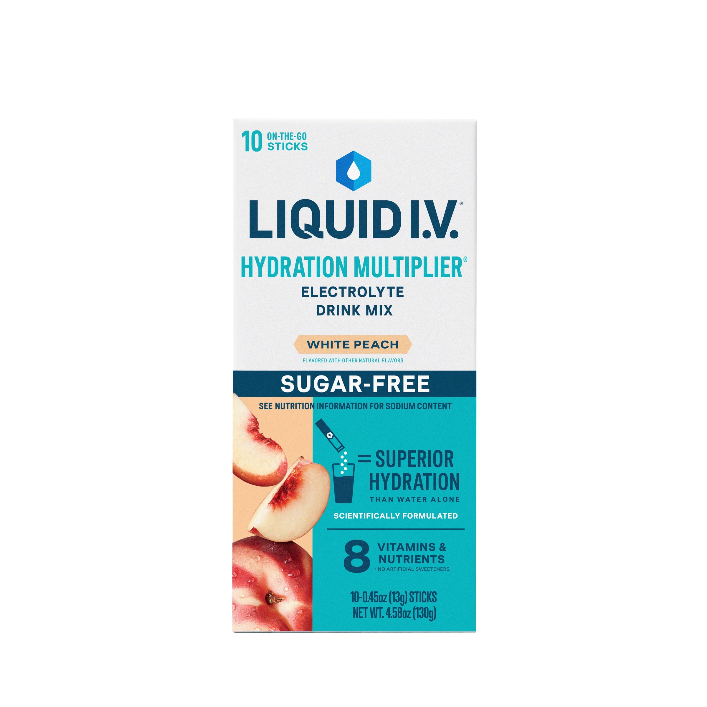 Liquid I.V. Sugar Free White Peach, 10ct 10 Box