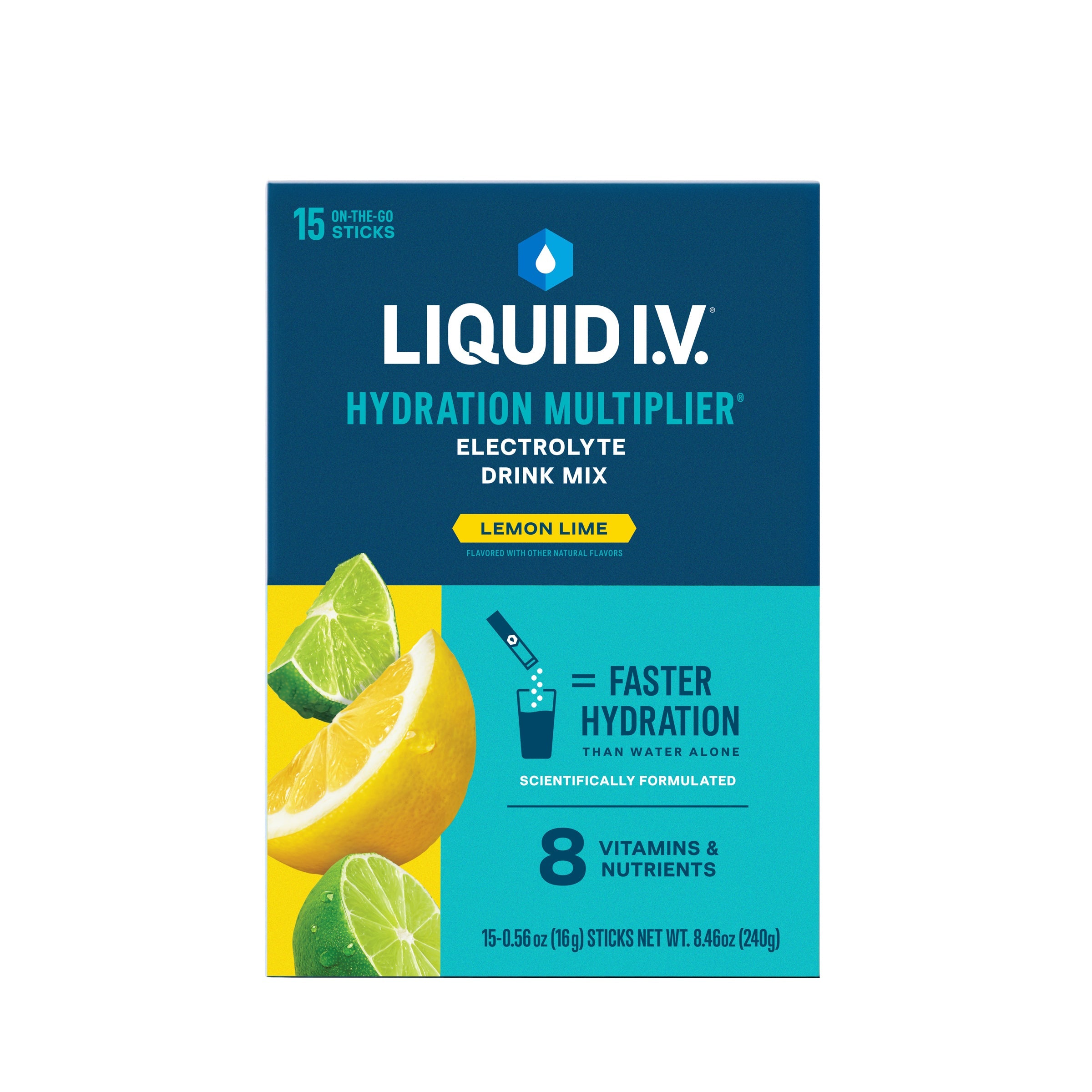 Liquid IV Electrolyte Drink Mix, Lemon Lime, 15 ct 15 Box