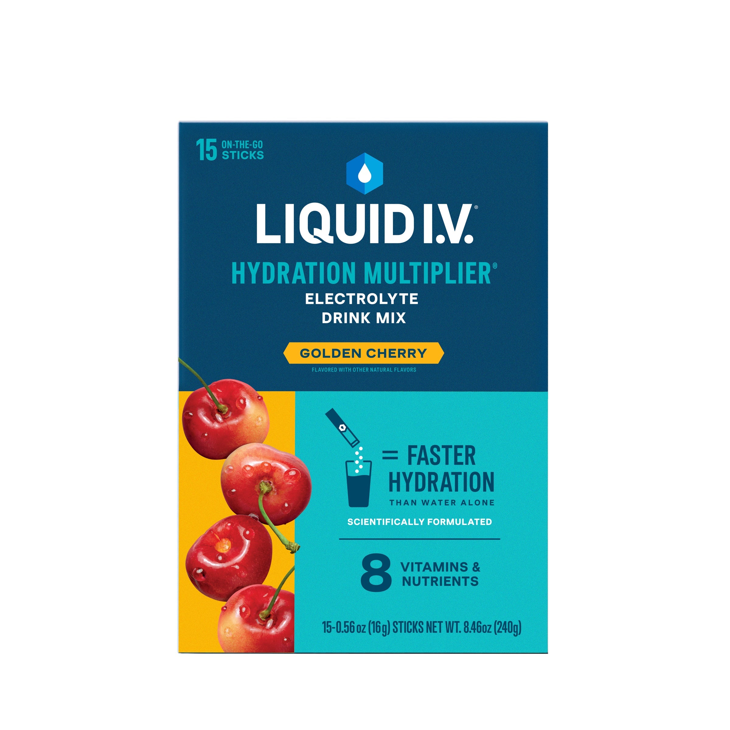 Liquid IV Electrolyte Drink Mix, Golden Cherry, 15 ct 15 Box