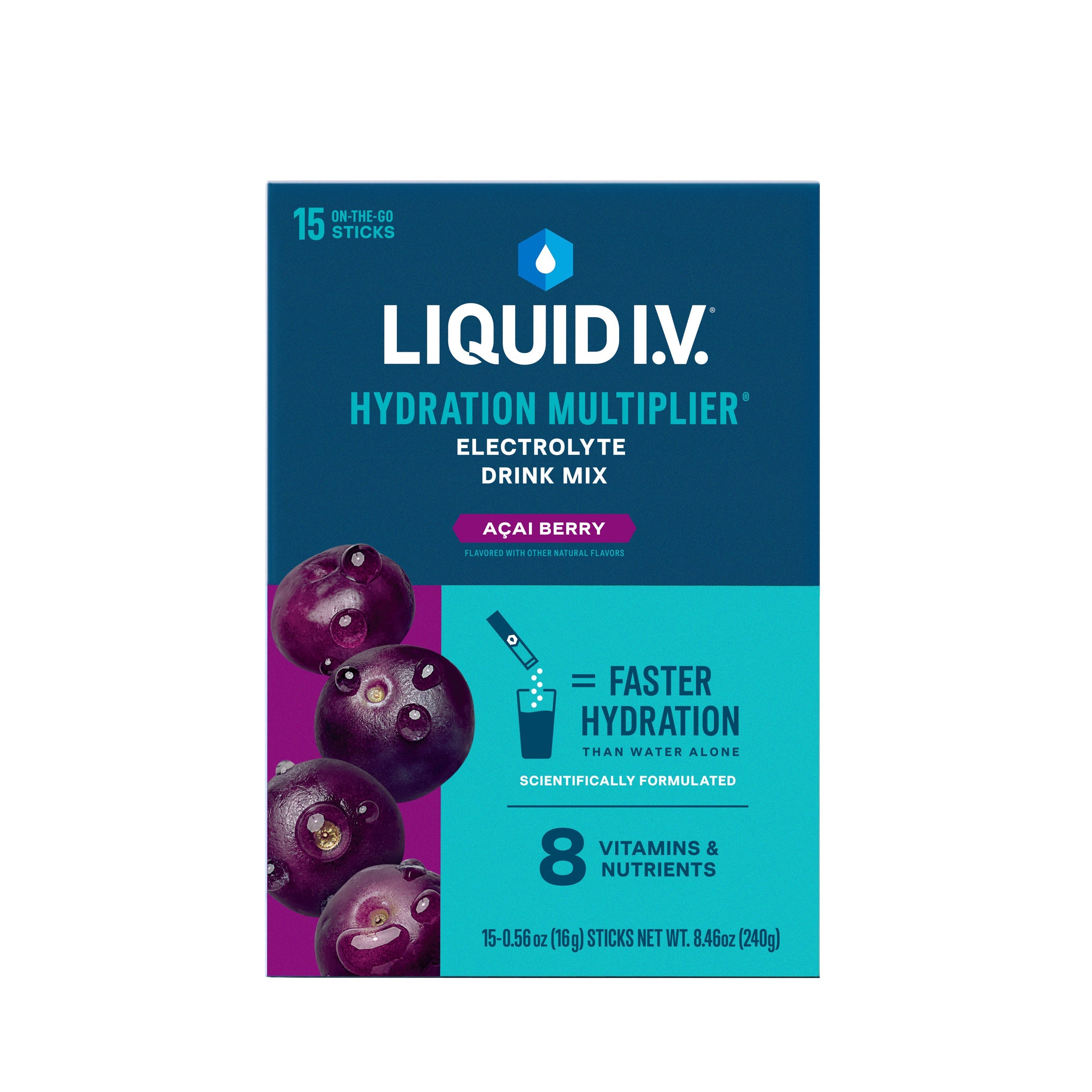 Liquid IV Electrolyte Drink Mix, Acai Berry, 15 ct 15 Box