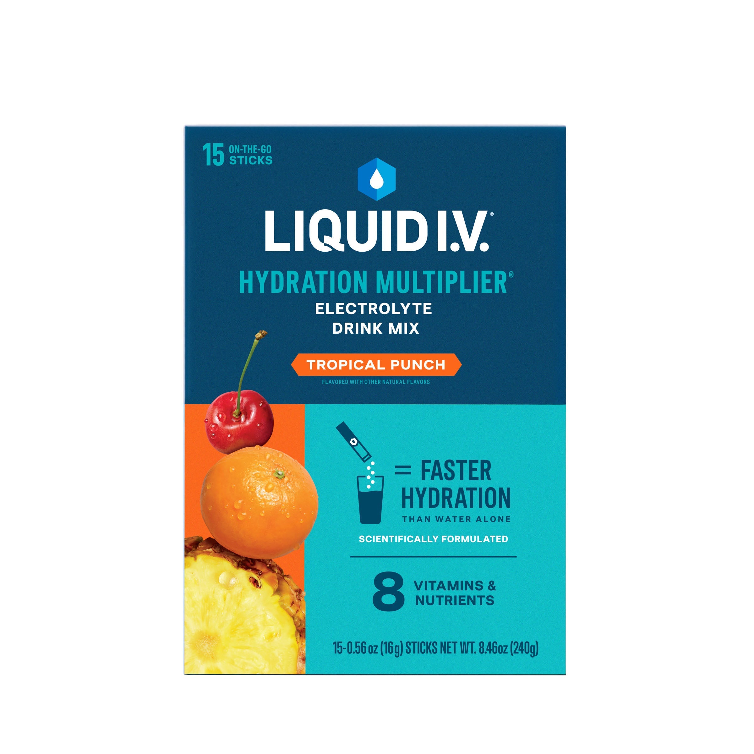 Liquid IV Electrolyte Drink Mix, Tropical Punch, 15 ct 15 Box