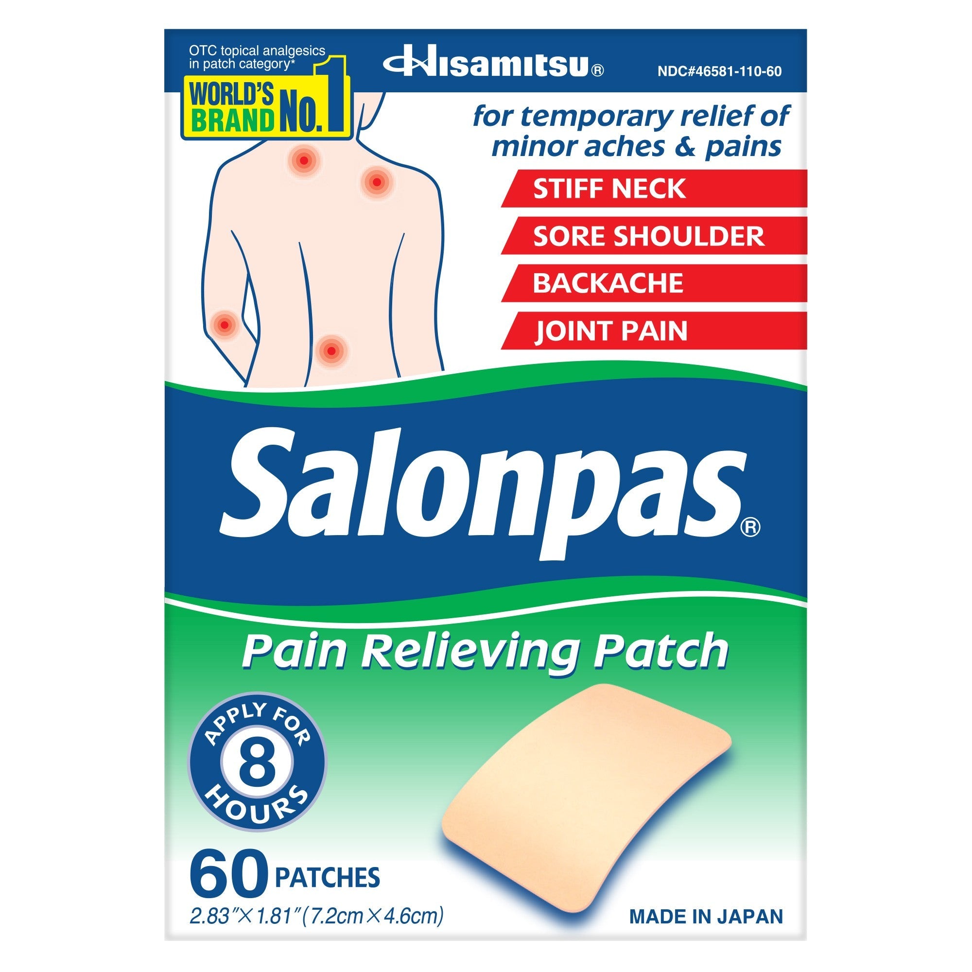 Salonpas Pain Relieving Patch, 60 ct 1 Each