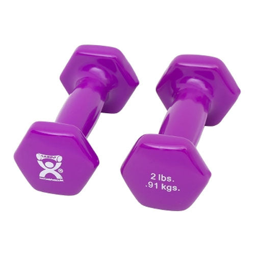 CanDo Vinyl Coated Dumbbell, Violet, 2 lb., Pair 1 Each
