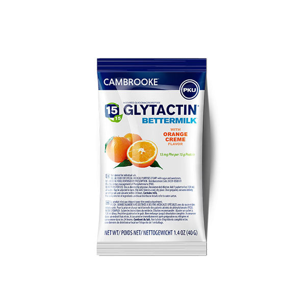 Glytactin BetterMilk 15, Orange Creme, 1.4 oz. (40g) Packet 30 Case