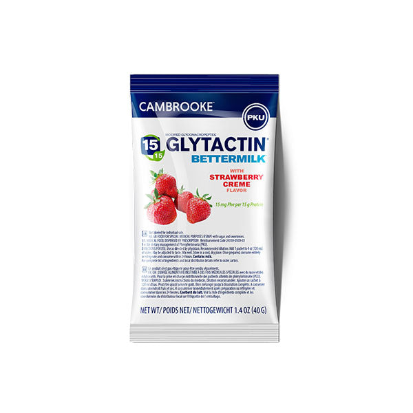 Glytactin BetterMilk 15, Strawberry Creme, 1.4 oz. (40g) Packet 30 Case