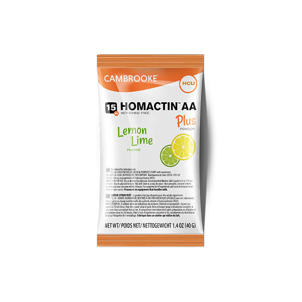 Homactin AA Plus Powder, Lemon Lime Flavor, 30 Packets 30 Case