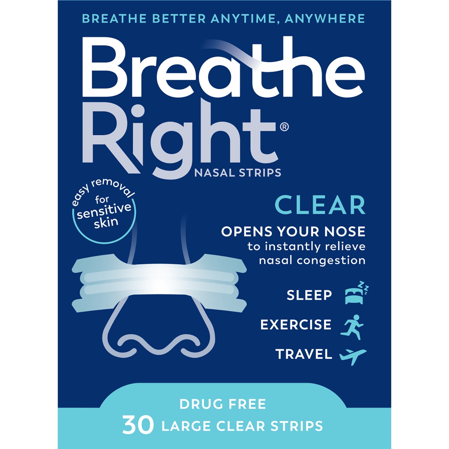 Breathe Right, Clear Strips, Large, 30 ct. 1 Each