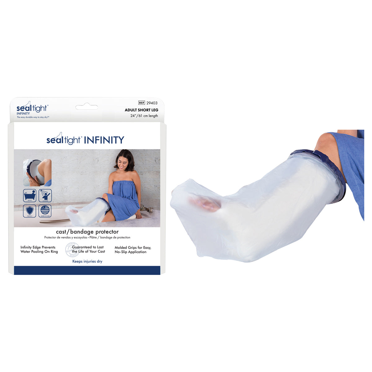 Seal-Tight Infinity Cast Protector Adult Short Leg 1 Each