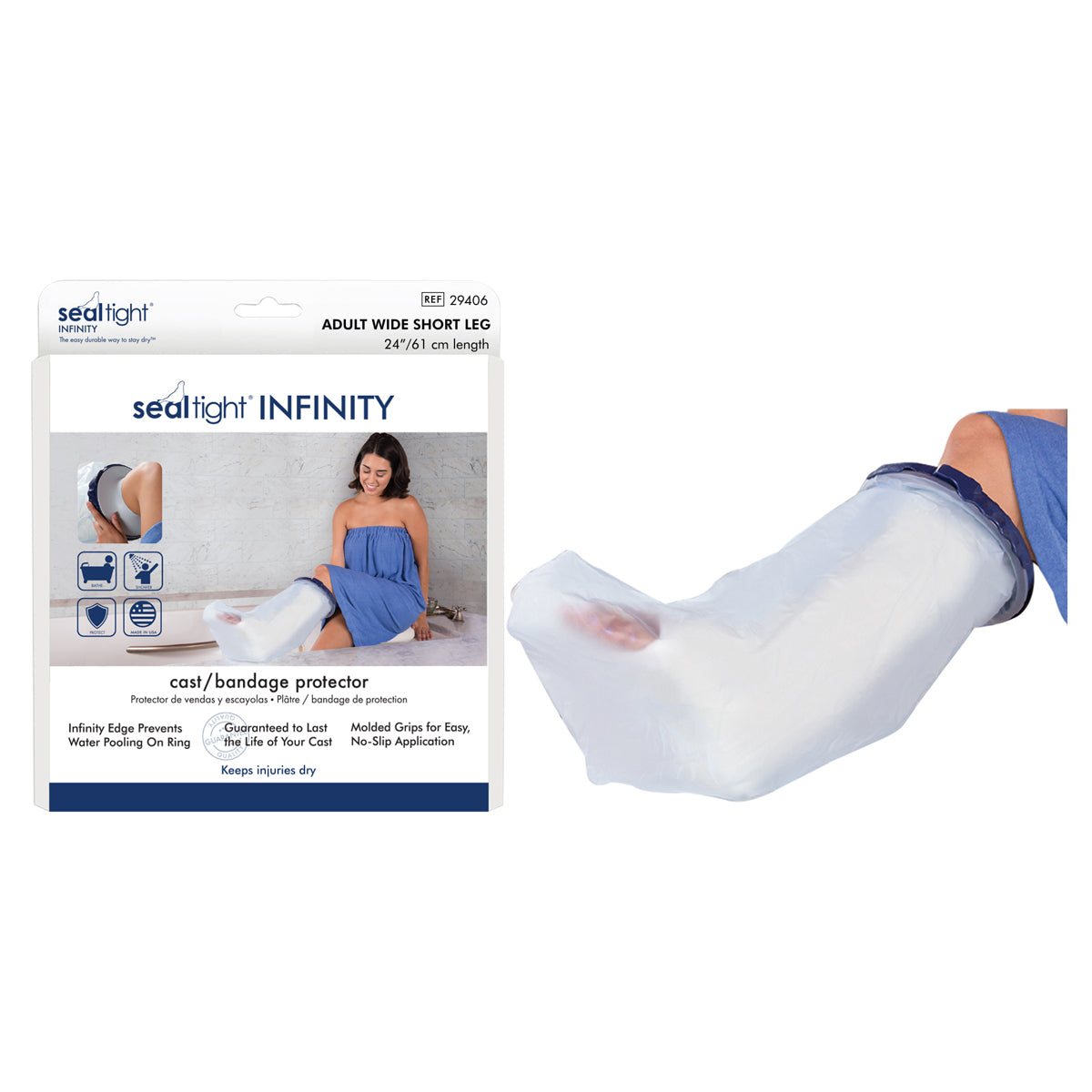Seal-Tight Infinity Cast Protector Adult Short Leg Wide 1 Each