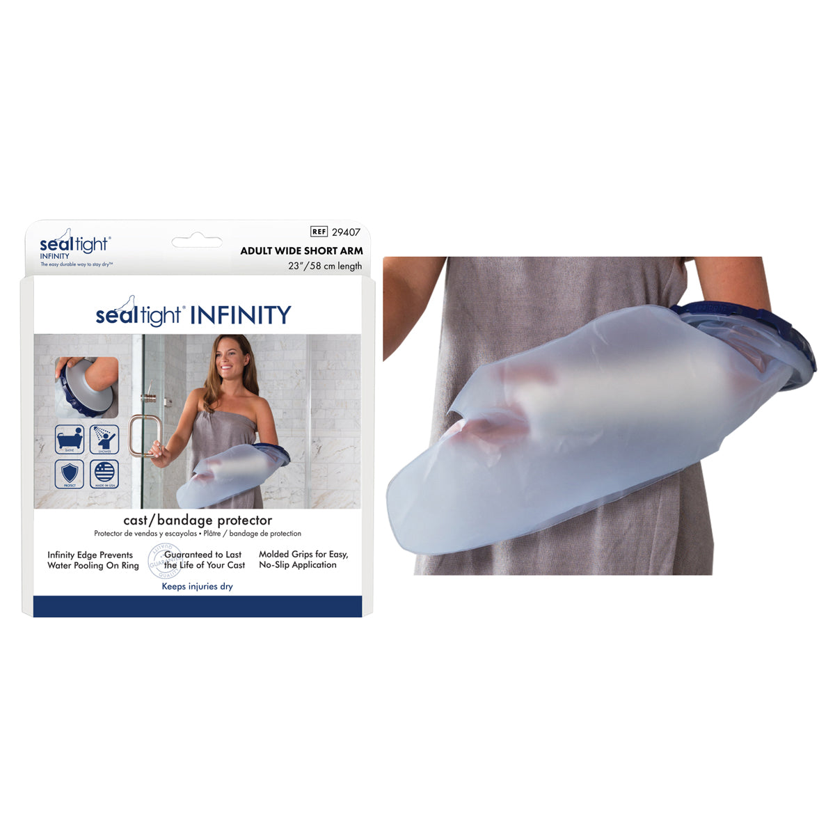 Seal-Tight Infinity Cast Protector Adult Short Arm Wide 1 Each