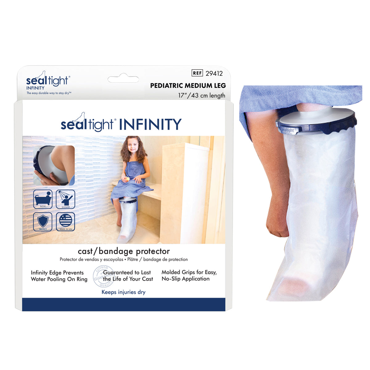 Seal-Tight Infinity Cast Protector Pediatric Medium Leg 1 Each