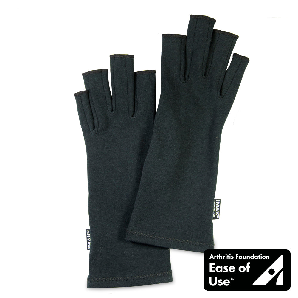IMAK Compression Arthritis Gloves - Black, Large 2 Pack
