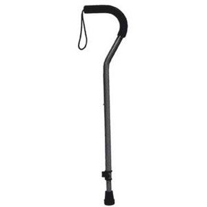 Offset Aluminum Cane with Tab-Loc Silencer, Black, 300 lb Capacity 1 Each