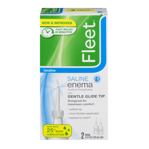 Fleet Enema, Ready-to-Use Saline Laxative, Twin Pack, 4.5 oz Bottles 1 Pack