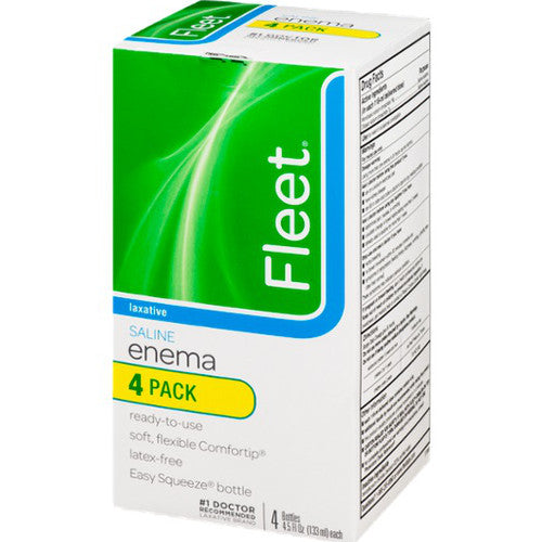 Fleet Laxative Saline Enema, 4 - 4.5 oz Bottles 4 Box