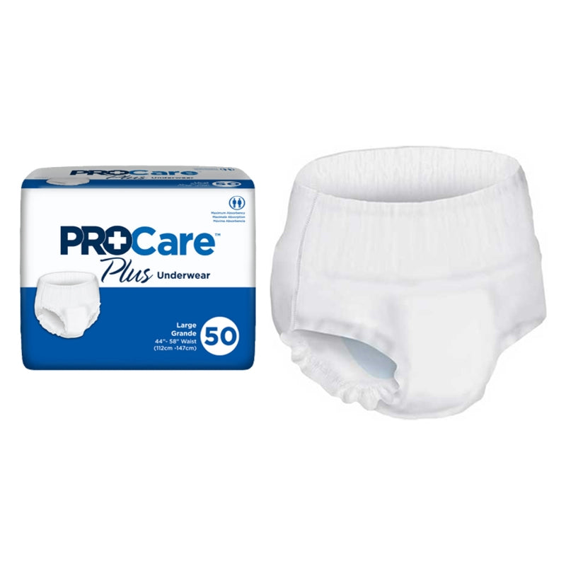 PROCare Plus Protective Underwear, Large, 44" - 58" 25 Pack