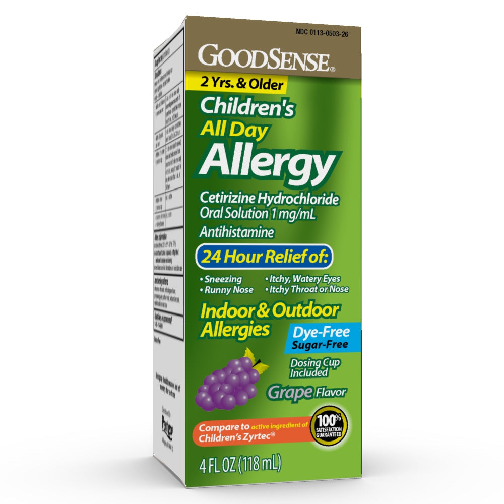 GoodSense Children's 24 Hour Allergy, Cetirizine, 5 Mg , Grape,  4 Oz