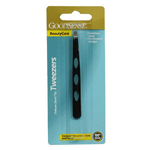 Deluxe Tweezers with Slant Tip, Black 1 Each