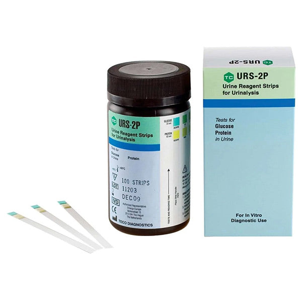 Urine Reagent Strip 2-Parameter Glucose/Protein (100 strips) 100 Box